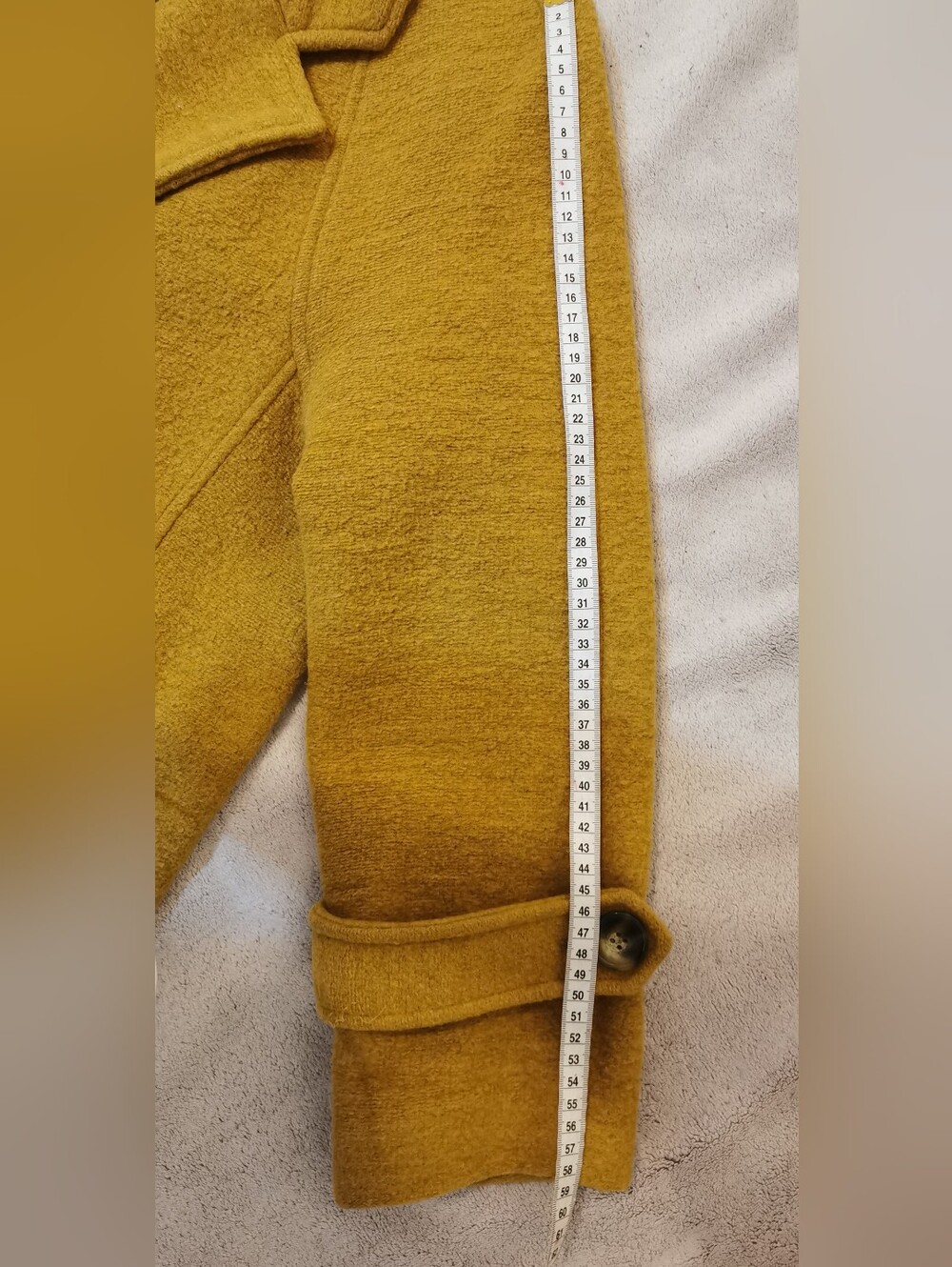 66% Wool Moussy Wool Blend Long Coat Camel 66% Wool Size 1 (160/80A) - Picture 8 of 10